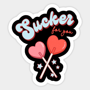 Sucker For You Lollipop Heart Candy Valentines Day Sticker